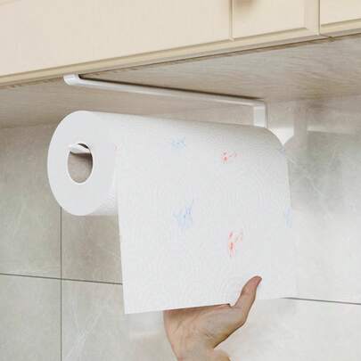 No-Drill Kitchen Paper Towel Holder, Under-Cabinet Mounted Roll Paper Holder, Storage Rack For Paper Towels, Oil-Absorbing Paper, And Cling Film.
