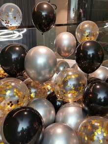 10pcs Gold Activity Party Decoration Balloons Birthday First Birthday Opening Atmosphere Setup Balloon Set Romantic Confession Proposal Express Love Girlfriend Rose Red Black Sparkly Transparent Latex Valentines Day Back To School Advanced Atmosphere - 金色 - 查看 5