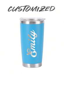 1PC Personalized 20 Oz Tumbler, Custom Name Travel Mug, Laser Engraved Tumbler, Stainless Steel Water Cup, Bridesmaid Tumbler, Insulated Tumbler Easy To Clean, Exquisite,High-Quality Custom, Personalized, Unique Ideal Gifts For Her Her, Boyfriend, Girlfriend, Dad, Mom,Family,Friends, School Students, Workers, School, Home, Office,Delicate Romance