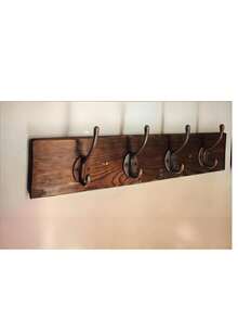 Wooden Coat Rack, Wall Mounted Clothes Hanger Rack, Multi-Purpose Storage Rack For Living Room, Entryway, Keys, Hats, Versatile Home Organizer With Hooks - Multicolor - View 9