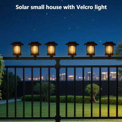 Solar Powered Small House Tie Lights, Suitable For Garden, Yard, Apartment Balcony, Trampoline, Even Round Or Square Fences, This Fence Light Can Provide Diverse And Beautiful Lighting Effects For Any Outdoor Space.