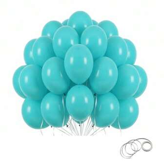 63pcs/123pcs (1 Set) Retro Blue Party Decorative Balloons, Wreath Arch Balloon Set, DIY Balloon Tree, Balloon Arch, Birthday, Wedding, Valentine's Day, Party Decorative Balloons, Holiday, Wedding Balloon Bouquet, Balloon Set