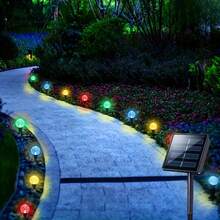 30LED Solar Ground Light Outdoor Waterproof Path Light, Semi-Embedded Wedge Design Suitable For Garden, Lawn, Terrace, Courtyard, Solar Outdoor Lighting Home Decoration - Color - View 2