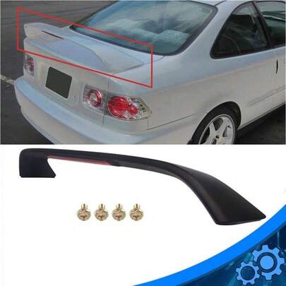 96-00 2DR 4DR Primer Blk Trunk Spoiler Wing LED Brake Light Lamp