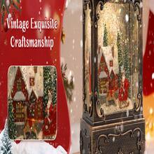 Holiday Gift Idea Musical Christmas Snow Globe Lantern Night Light With Soothing Melodies, Powered By Battery/USB - màu đen - Xem 4