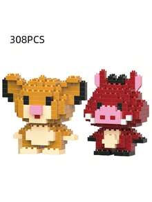 卡通人物积木玩具 - 史迪奇、狮子王 - 精细模型，适合DIY游戏、收藏、返校用品、圣诞节和生日礼物 - 彩色 - 查看 11