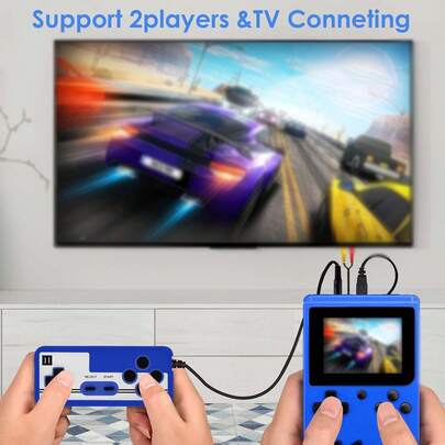 YiYi 1pc Macaron Mini 400-In-1 Handheld Retro Classic Game Console, 1020mAh Battery, Portable Colorful Game Player, Retro Game Console (1 Player/2 Players)