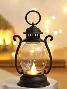 1 pieza Linterna LED vintage de mano (con batería), linterna LED de decoración de mesa interior, linterna de decoración del hogar, linterna LED de decoración para boda, fiesta, vacaciones, campamento, decoración de armario - Huang Guang - Ver 14