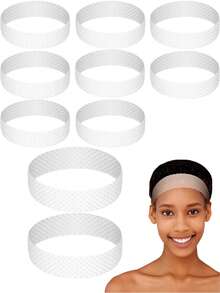 10 件装硅胶假发固定带，可调节硅胶假发头带，防滑强力固定，男女通用，运动瑜伽适用 - 彩色 - 查看 22