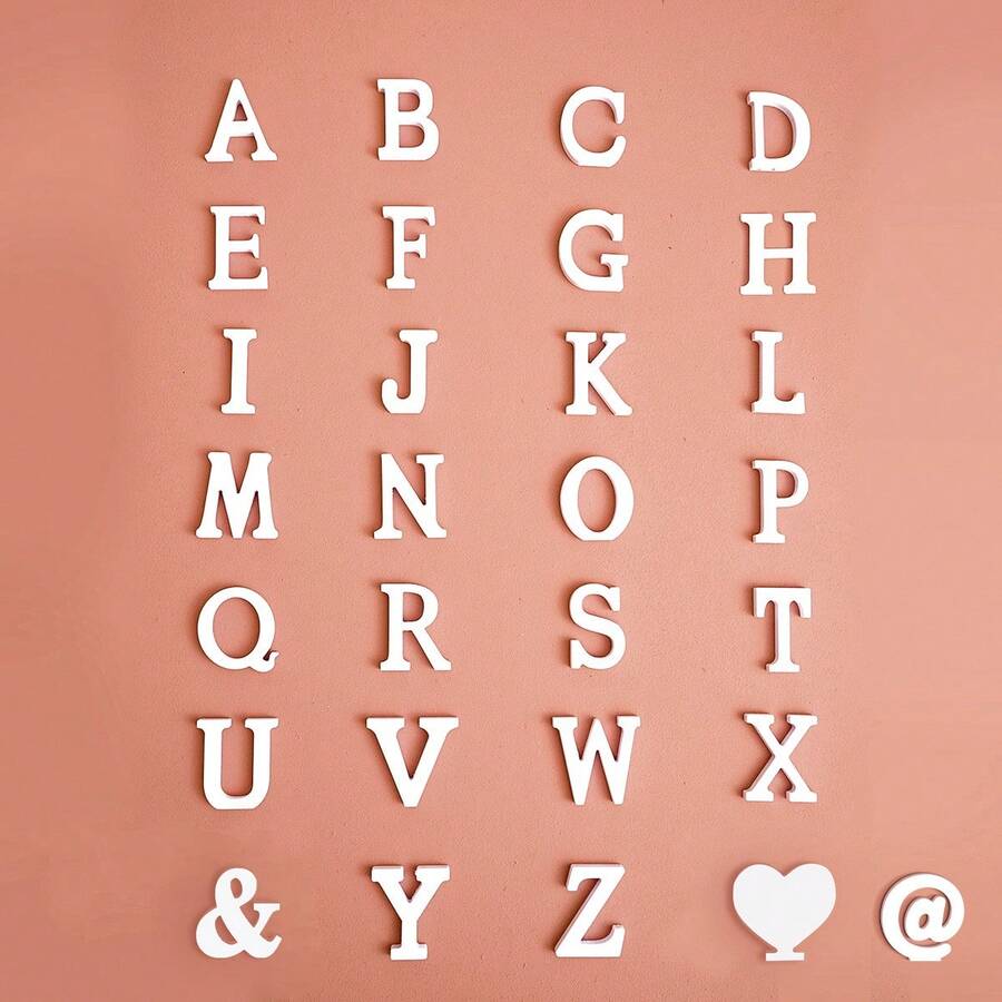 1pc Multicolor Acrylic Decorative Letter - A Vibrant Modern Home Decor Accent, Perfect For Displaying Initial Letters Or Inspirational Words - White - View 1