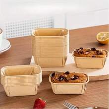 50pcs Non-Stick Baking Cups, Suitable For Bread, Cupcakes, Desserts - Rectangular Mini Muffin Tin, Textured, Stackable, Paper Material, Bakes Evenly, Leak-Proof - Multicolor - View 9