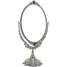 GLOGLOW Espejo de Maquillaje Retro, Espejo de Maquillaje Retro de Metal de Estilo Europeo Espejo de Doble Cara para Tocador de Escritorio Baño Decoración del Hogar(S) - Grande - Ver 10