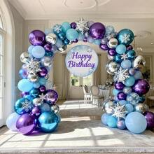 Bộ 30/50 bóng bay màu xanh dương và tím, bóng bay cao su 10 inch màu xanh dương và tím, bóng bay helium ánh kim bạc, thích hợp cho sinh nhật bé gái, đám cưới, tiệc mừng em bé, tiệc cô dâu, chủ đề xứ sở thần tiên, trang trí tiệc mùa đông băng giá. - Nhiều màu - Xem 4