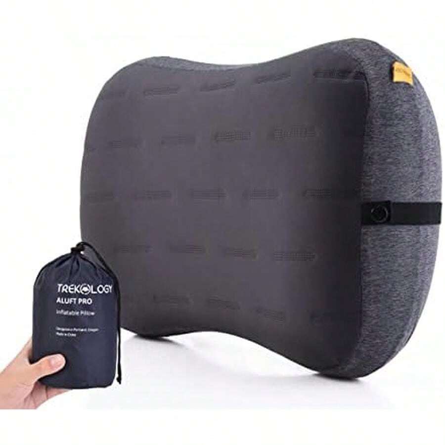 TREKOLOGY Almohada Inflable Aluft Pro, Cojín Portátil para Acampar y Mochileros, Almohada Compacta para Camping, Playa y Viajes - / - Ver 1