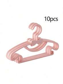 10个/20个/30个/40个装儿童衣架，轻便塑料材质，防滑设计，适用于儿童衬衫、裤子、裙子和外套。扁平设计，节省空间，适合卧室、洗衣房和儿童房的衣柜收纳。多功能干湿两用蝴蝶结衣架——家居收纳好礼。 - 彩色 - 查看 19