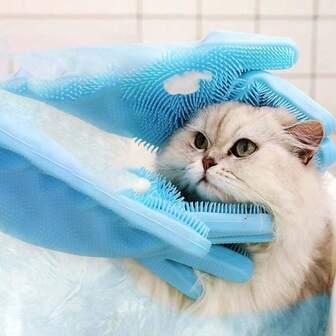 ถุงมืออาบน้ำซิลิโคนสำหรับสัตว์เลี้ยง, แปรงอาบน้ำสุนัขและแมว, ถุงมือนวดซิลิโคนสำหรับอาบน้ำ, ถุงมืออาบน้ำป้องกันรอยขีดข่วน