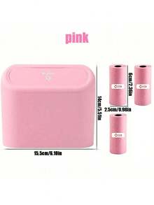 1pc Car Trash Can + 1 Roll (15pcs) Trash Bags, Mini Car Trash Can, Waterproof, Portable, Space-Saving, Car Storage Box, Car Sorting Box, Car Essential Accessory