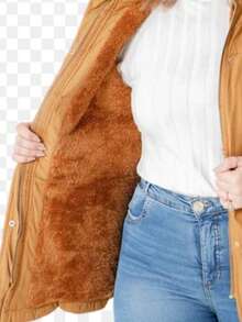Women's Lined Twill Parka - Mocha Brown - View 3