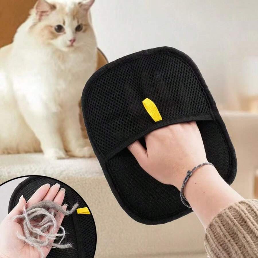 1只/2只装可重复使用高效静电宠物除毛手套 - 适用于猫狗，快速去除沙发、家具、汽车座椅、床上用品、地毯和衣物上的毛发，必备宠物美容工具和家居除毛器（随机颜色包装） - 彩色 - 查看 1