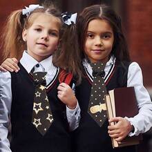 - Corbata ajustable para el cuello, con estampado de estrellas, para fiestas de graduacin y uniforme escolar - Estilo naranja GRAD - Ver 7