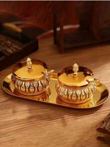 Một Phong cách châu Âu Ly Pong kín Ống đựng , Hoàn hảo Đối với Lưu trữ Đường , , Gia vị Và Đồ ăn nhẹ In Phòng bếp , Thanh lịch Sắt Thiết kế mỹ thuật , Thích hợp Đối với Nhà  Và Văn phòng Đồ trang trí - Vàng - Xem 10