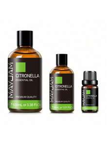 MAYJAM 1pc 10/30/100ml Citronella Essential Oils For Aromatherapy Diffusers Humidifier DIY Candle,Citronella Oils For Diffusers For Home Freshen Air,Aromatherapy Massage,Improve Rough Skin Ideal For Home/Gatherings/Travel - Citronella - View 1