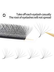 XIUSUZAKI 8-15毫米W型卷翘睫毛，2D/3D/4D/5D/6D/7D/8D预制睫毛簇，YY单根睫毛，12排 - D - 查看 91