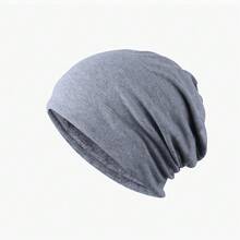 Gorro de otoño e invierno forrado de forro polar, cálido, liso, gorro unisex de estilo coreano - Azul - Ver 2