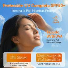 Protector Solar Con Color Spf50, hidratante, de cobertura completa, equilibra instantáneamente el tono de la piel, acabado de maquillaje natural, cobertura media, textura cremosa, apto para todo tipo y tonos de piel - Blanco - Ver 6