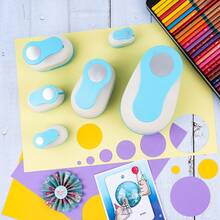 Circle Paper Punch;Hole Punch; Handheld Paper Cutter; Lever Action Craft Punches For Paper Crafting Scrapbooking Art Projects - Multicolor - View 3