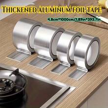 1卷铝箔防水、耐油、耐热厨房炉灶缝隙密封胶带，超强防水胶带 - 多用途银灰色密封胶，适用于墙壁、塑料、玻璃、木材和金属 - 适用于厨房、浴室淋浴间和浴室边缘，适用于室内和室外修补 - 彩色 - 查看 1