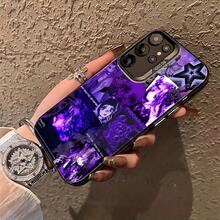 Collage de anime con temática morada adecuado para  Galaxy S25ULTRA, S24PLUS, S23FE, S21PRO, S22, S20+, A03S, A05S, A14, A31, A53, A34, A10, A04E, M04, A33, A35, A55, A72, A71, A70, A22, A16, A06, A20S, A54 Funda especial para teléfono , anti-suciedad, a la moda, moderna, colorida, plateada IMD - Colores mezclados - Ver 7
