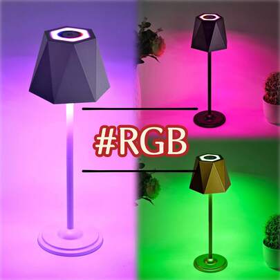 1pc Modern LED Table Lamps With 1800mAh Rechargeable Batteries, 16 RGB Mood Lights, Touch Dimmer, Stable Base - Ideal For Bedroom, Bar, Cafe Decor, Adjustable Warm White Light, Bar Lamp | Modern Table Lamp | Adjustable Light Lamp