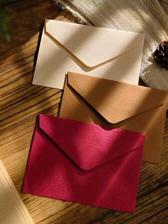 Blandade kuvert för kontoret, bröllopsinbjudningar, formella affärsinbjudningar, högtidsgåvor, festdekorationer - flerfärgad ullliknande textur, gör-det-själv-brevpapper, enfärgade inbjudningar