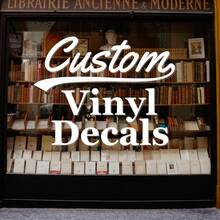 Letrero de Puerta de Vinilo Personalizado - Pegatinas de Negocio Personalizables - Logo, Texto, Cuentas de Redes Sociales, Pegatinas de Código QR Personalizables - Fuentes de Fachada de Tienda Variables - Multicolor - Ver 6