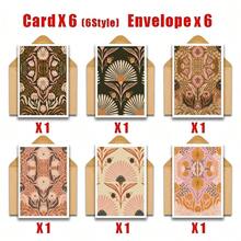 12pcs/6sets Floral Valentine's Day Greeting Card Set, Envelopes, Postcards, Party Invitations - Multicolor - View 5