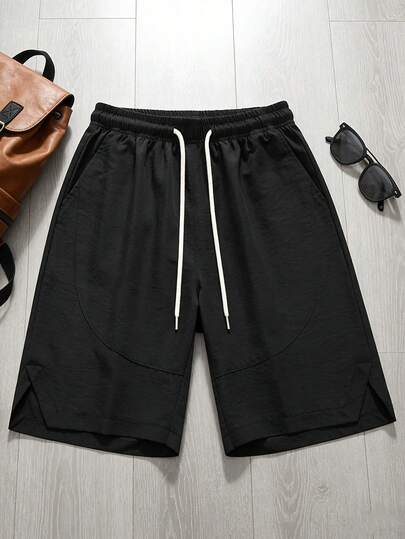 Pantalones cortos casuales de verano para hombres con cordón y bolsillos, con aberturas laterales, adecuados para deportes, actividades al aire libre como senderismo, ciclismo y juegos de pelota, gran regalo para el novio