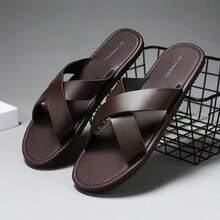 Men's Lightweight EVA Sole Spring/Autumn Sandals, Beach Slippers, Home Slippers, Plus Size - Brown - View 11