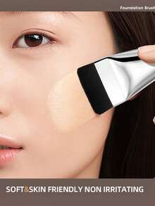 1pc Straight Flat Head Foundation Brush Soft Fiber Bristles Non-Deformable Makeup Tool - Multicolor - View 3