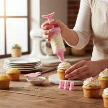 8 Pcs Plastic Piping Tips Set With Coupler And Bag Holder For Cake Cookie Cream Pastry Decorating Baking Tools - Multicolor - View 9