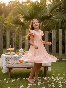 Choose Your Dress 3 Marias Girls' Clothing 100% Cotton Comfortable Children's Dress - V3009 - 查看 3