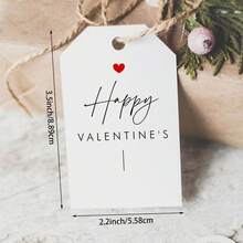 25/50 Pcs Whimsical Happy Valentines Day Gift Tag, Pink Bow Gift Tag, Blank Tags For Wedding Anniversary Party Present DIY Crafts - Multicolor - View 6