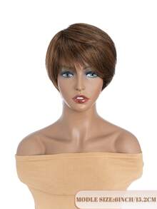 QVR QUEEN VIRGIN REMY QVR kurze gerade Bobo Perücke, Anziehen und Gehen, Pixie Kurzhaarfrisur, Frauenhaar, klebefrei kurze Perücke, Weihnachtsgeschenkauswahl. Remy Echthaar, vollständig maschinell gewebt, natürliche schwarze Farbe, Kurzhaarfrisur, bequem für den täglichen Gebrauch.