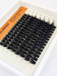 HBZGTLAD New 8-Row 160D/120D/100D/80D/60D Fluffy Eyelash Clusters + Eyelash Curler, Volumizing Individual Eyelash Extensions DIY Eyelash Lengthening False Eyelashes Suitable For Daily And Party Use - Black - View 2