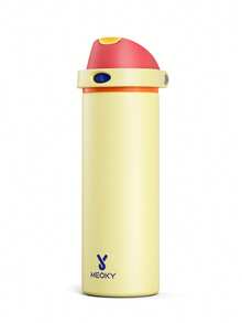 Meoky 24oz Vacuum Insulated Water Bottle with 2-in-1 Straw and Spout Lid, Insulated Cup, Keep Cold 24H, Leak-Proof, Fits in Car Cup Holder, Stainless Steel Tumbler for Sports, Travel, and School - 黃色 - 查看 7