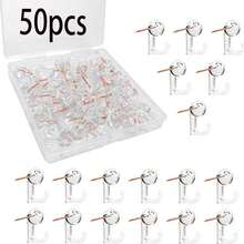 60 Pcs Clear Plastic Push Pins - Transparent Thumb Tacks For Wall Decor, Photo Boards & Office Bulletin | Home School Supplies