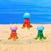 Conjunto de Planta Aquática Simulação de Medusa, Coral, Peixe e Camarão para Construção de Paisagem Aquática Micro, Tanque de Peixes Oceano Miniatura - B - Visão 2