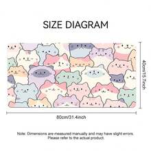 Tấm lót chuột in hình mèo nhiều màu pastel - Bề mặt mềm mại, chống bám bẩn và dễ lau chùi, viền may chắc chắn chống xù lông, tấm lót dễ thương cho bàn làm việc của người yêu thú cưng / bàn học của nữ sinh / văn phòng tại nhà. - Nhiều màu - Xem 9