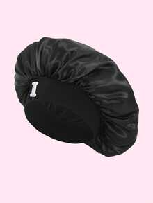 1pc Soft Satin Children's Sleep Cap With Embroidered "A-K" Details, Protects Hair For Sleeping And Daily Hair Care