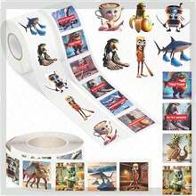 1500PCS Italian Brainrot Stickers – 1 Inch Waterproof Vinyl Brainrot Stickers Roll For Laptop, Water Bottle, Phone Case & Journal – Aesthetic Italian Brainrot Meme Decals, Durable & Easy-Peel - Nhãn dán nhỏ - Xem 1